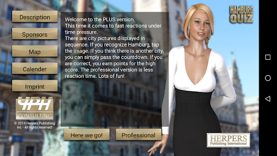 Android application Hamburg Quiz PLUS screenshot