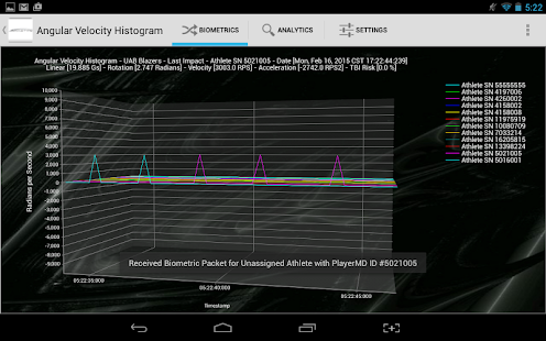 PlayerMD Biometric Platform Screenshots 2