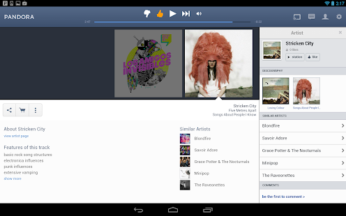 Pandora® internet radio - screenshot thumbnail