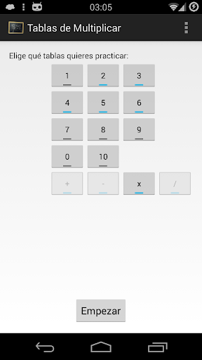 Tablas de Multiplicar