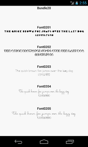Fonts for FlipFont 20