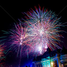 Bucharest Fireworks in 2014 by Eduard Gutescu - Public Holidays New Year’s Eve