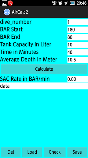 Diving_Air Rate calculation