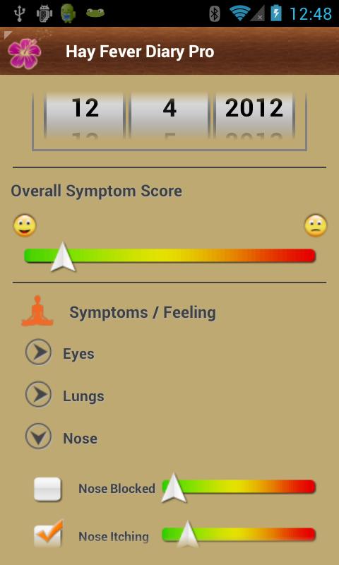Hay Fever Diary Pro Screen 2