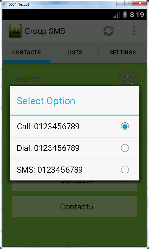 Group SMX (SMS &amp; E-mail) Screen 3