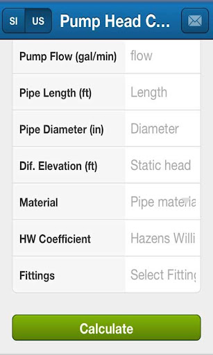 Pump Head Calculator