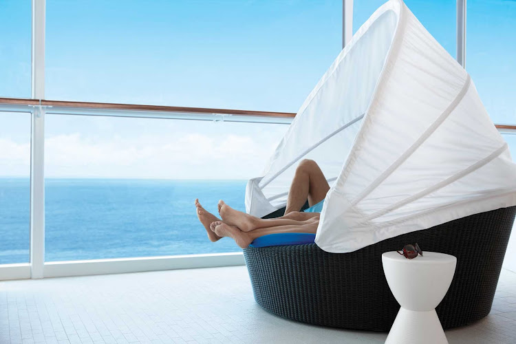 Get cozy and enjoy a little privacy in a bubble chair on Celebrity Equinox.