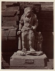 Candi Panataran (Temple Complex), Main Temple; dated dvarapala (with female attendant) guarding the left staircase, Panataran, Blitar district, East Java province, 1323-1347 AD, Indonesia