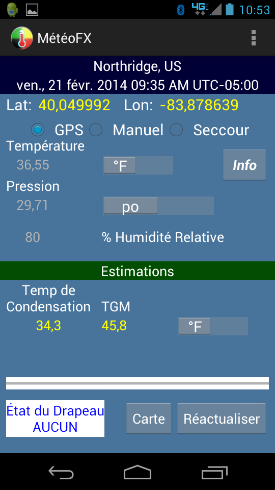 Android application WeatherFX screenshort