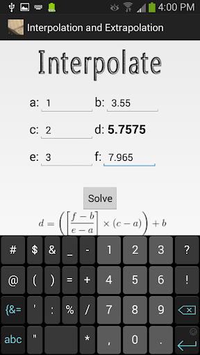 Interpolation and Extrapolate