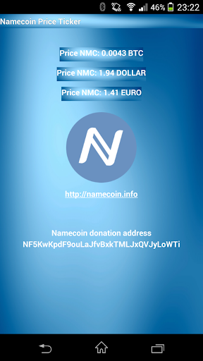 Namecoin NMC price ticker