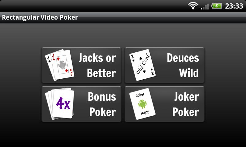 Rectangular Video Poker Screen 1