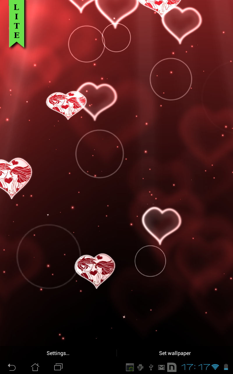 Android application Hearts live wallpaper screenshort