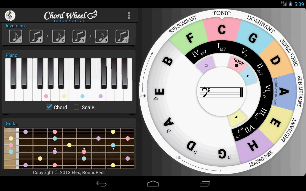 Chord Wheel : Circle of 5ths - screenshot