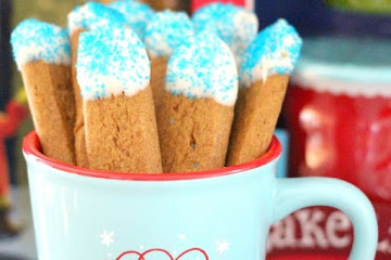 Vanilla Dipped Gingerbread Cookie Sticks