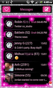 Free Download Pink Diamond Theme for GOSMS APK for PC
