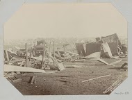 Verwoeste gebouwen na explosie te Johannesburg