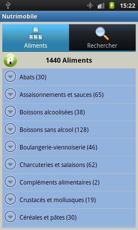 Android application Nutrimobil screenshort