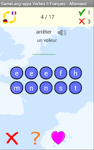 Android application Verbs A1 A2 French - German screenshot