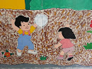 Children Playing Ball Wall Mural