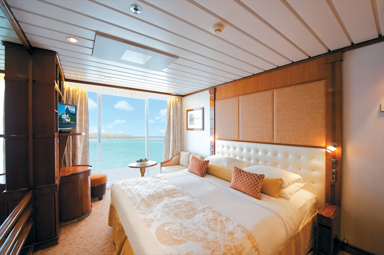 Room aplenty: the Balcony Stateroom (Category C) on the Paul Gauguin.