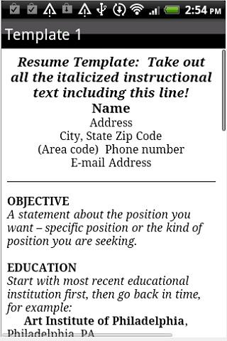 resume format is a free app that gives your a selection of resume ...