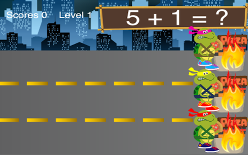 Math Game Ninja Turtles Run