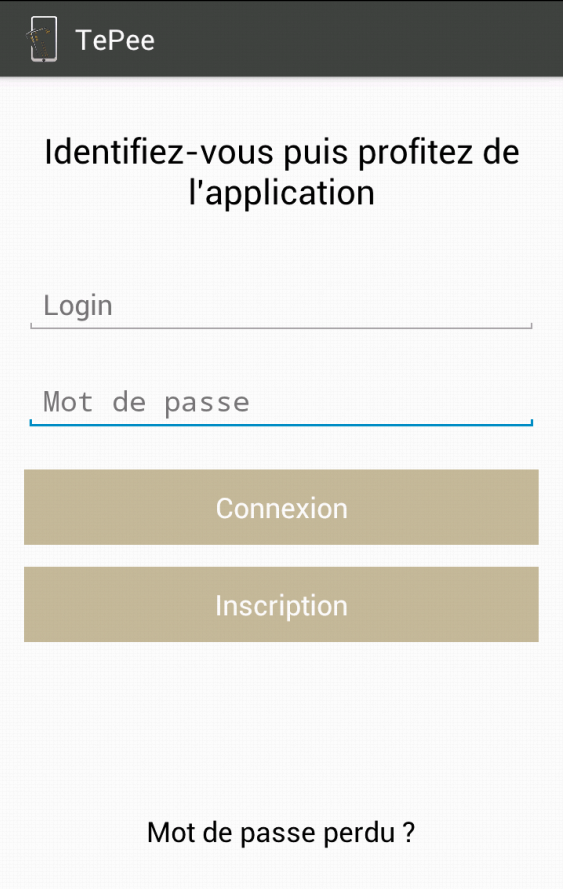 Android application TePee screenshort