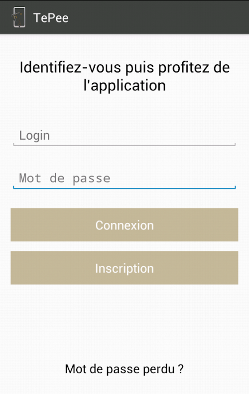 Android application TePee screenshort