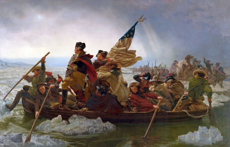 "Washington Crossing the Delaware" (1851), oil-on-canvas painting by Emanuel Leutze. See it at the Metropolitan Museum of Art in New York.