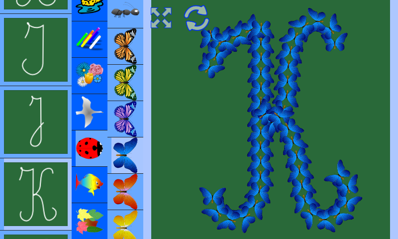Learning to write 2 -  Letters Screen 2