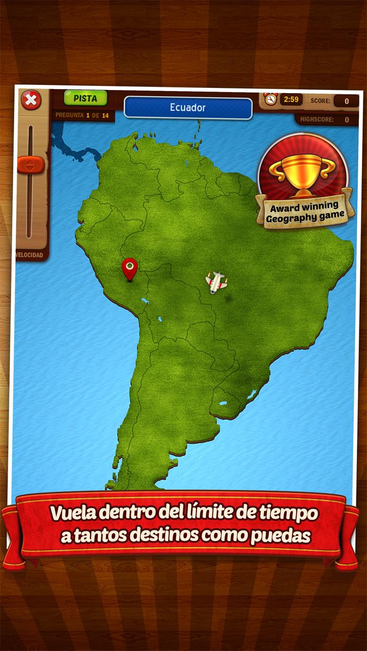 Android application GeoFlight South America screenshort