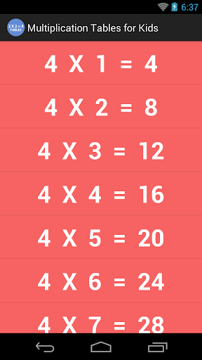 【免費教育App】Multiplication Tables for Kids-APP點子