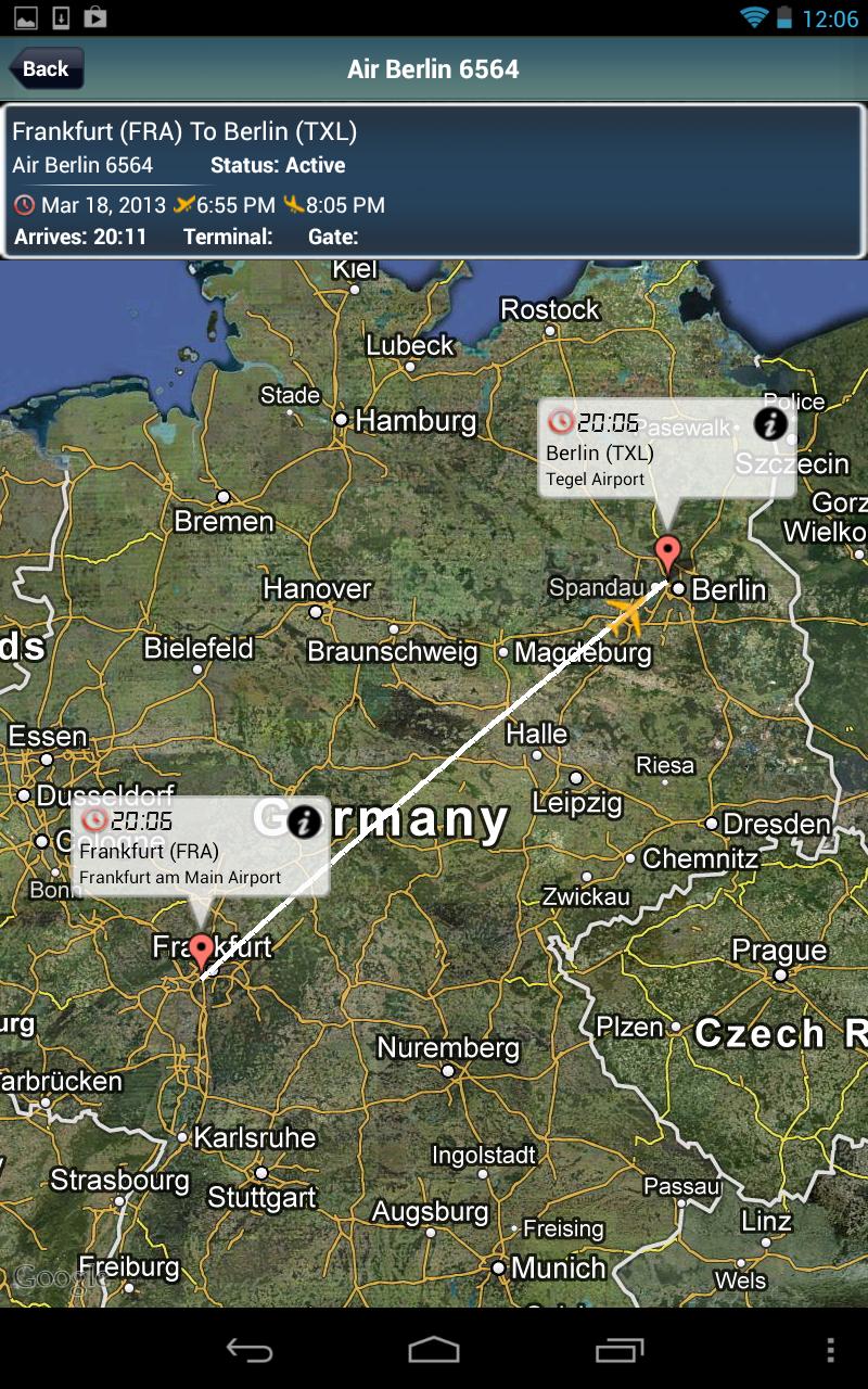 Android application Berlin Airport (TXL/SXF) Radar screenshort