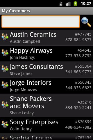 Android application My Customers screenshort