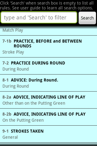 Golf Rules Pro 2012 - 2015 Screen 1