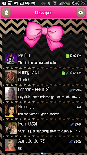 【免費個人化App】GO SMS - Chevron Bows-APP點子