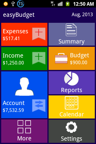 Budget : Expense Tracker Screen 1