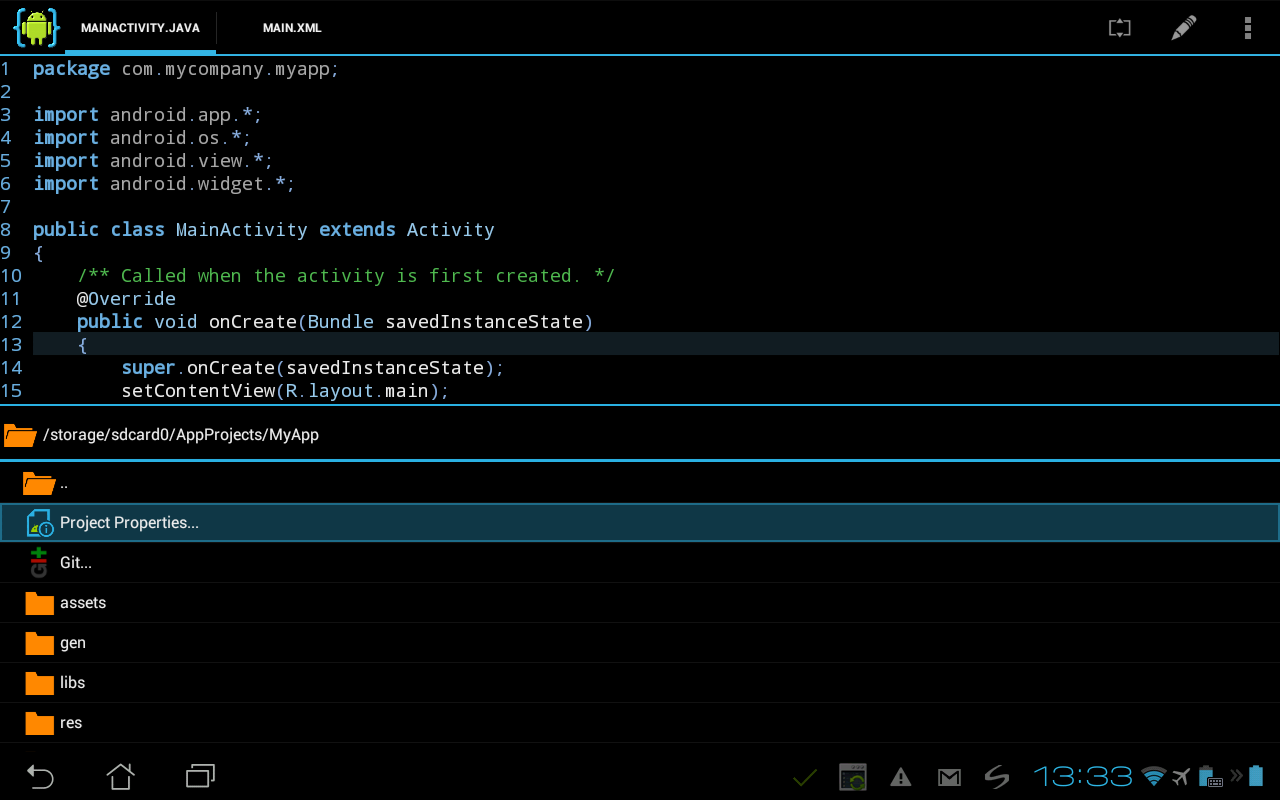 AIDE - Android IDE - Java, C++ - screenshot