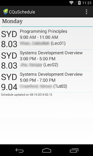 CQu Schedule