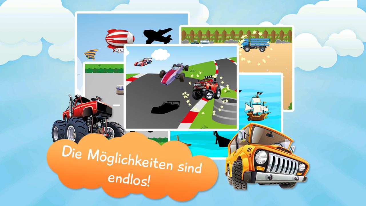 Android application Vehicles Shadow Puzzles for Toddlers! screenshort