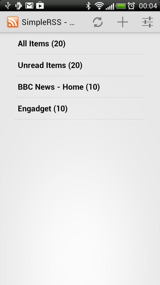 SimpleRSS (rss / feed reader) Screen 1