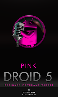 Poweramp Widget Pink Droid 5 Screenshots 0
