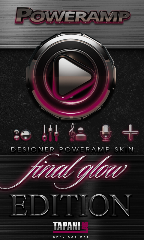 Poweramp skin Bordeaux Glow Screen 1