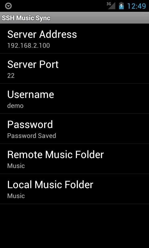 SSH Music Sync Screen 3