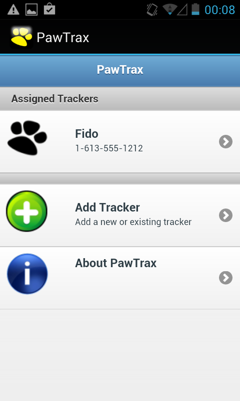 PawTrax Screen 2