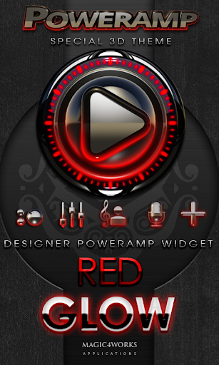 Poweramp Widget Red Glow Magic