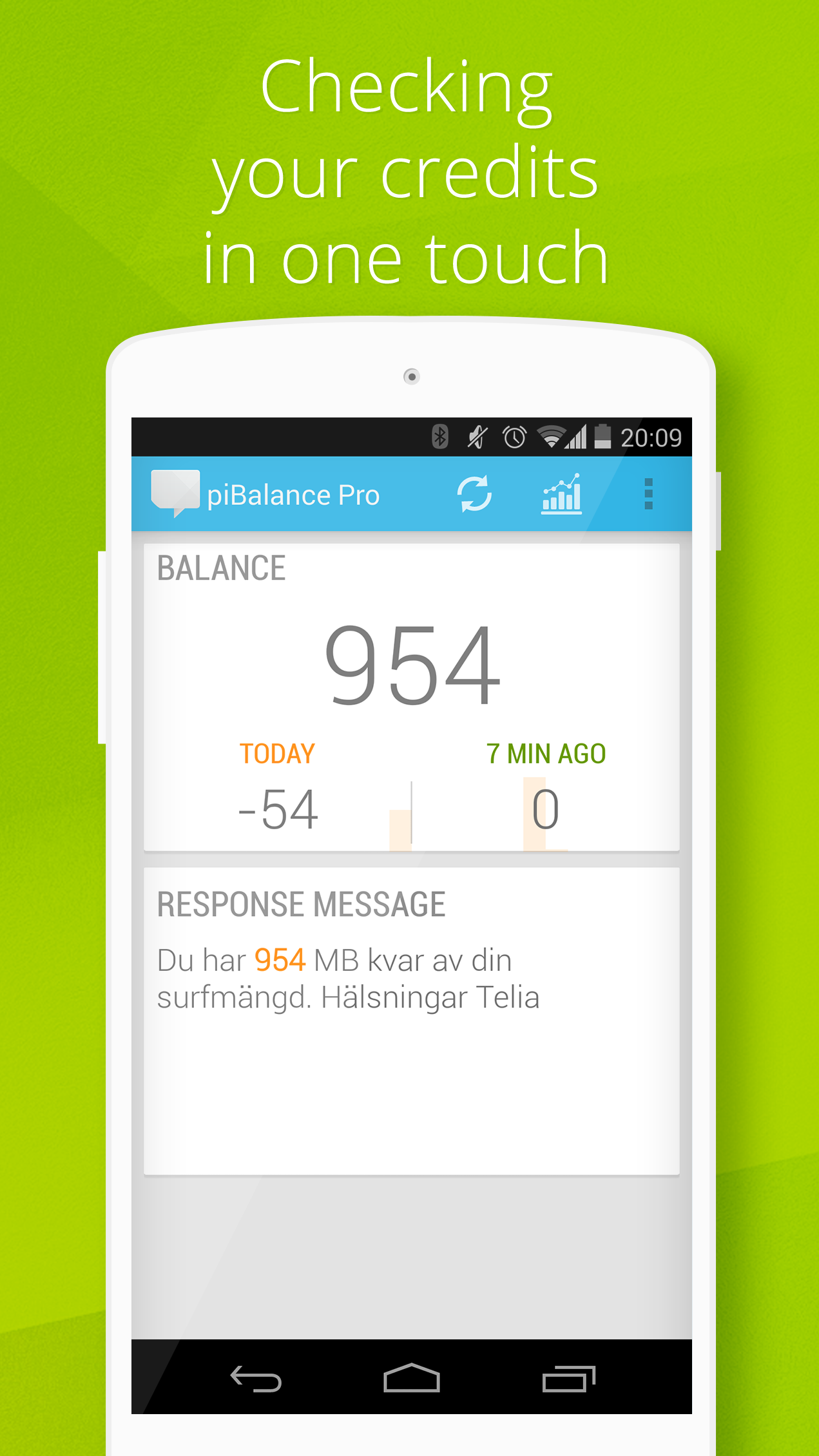 Android application USSD piBalance Pro, balance screenshort