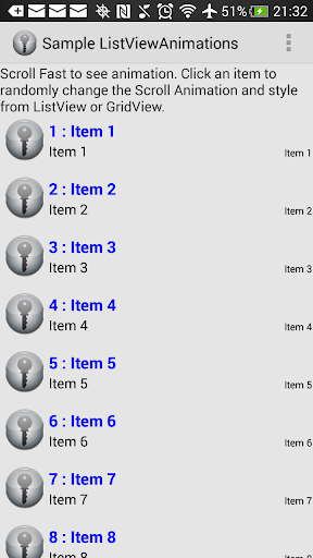 ListViewAnimations Example