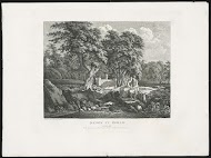 Rotsachtig landschap met Demophon en Phyllis bij een sluis